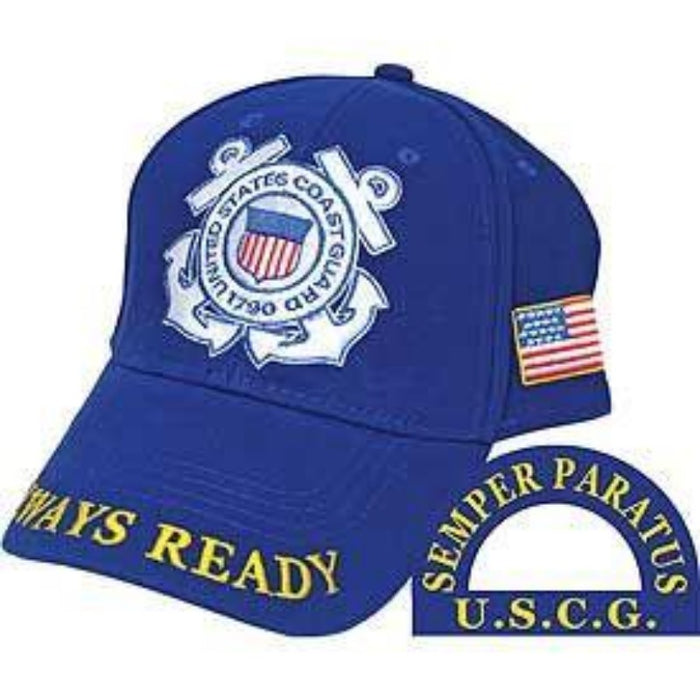 blue hat with the us coast guard logo