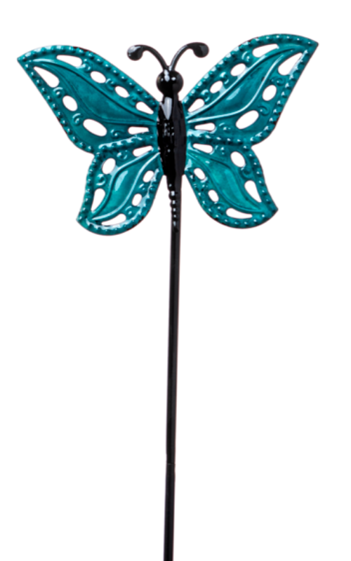 Blue Metal Butterfly Stake