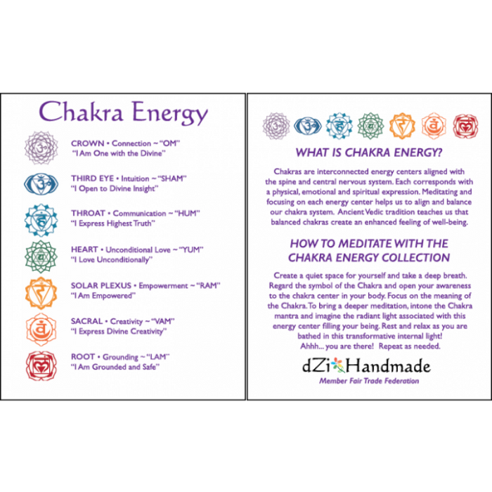 Long Chakra Garland, info on chakra energy