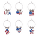 Go USA 6-Piece Painted Wine Charms
