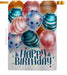 Metallic Balloons Birthday Banner Flag