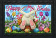 Easter Egg Hunt Doormat shown in optional rubber tray