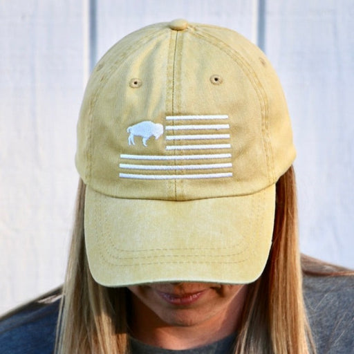 mustard colored 716 Buffalo Flag Hat