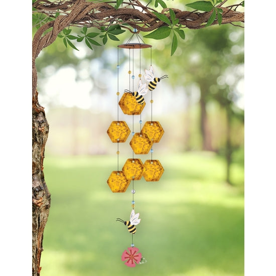 Honeybee & Honeycomb Wind Chime 31"