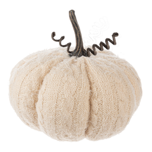 Cream Knitted Pumpkin Décor