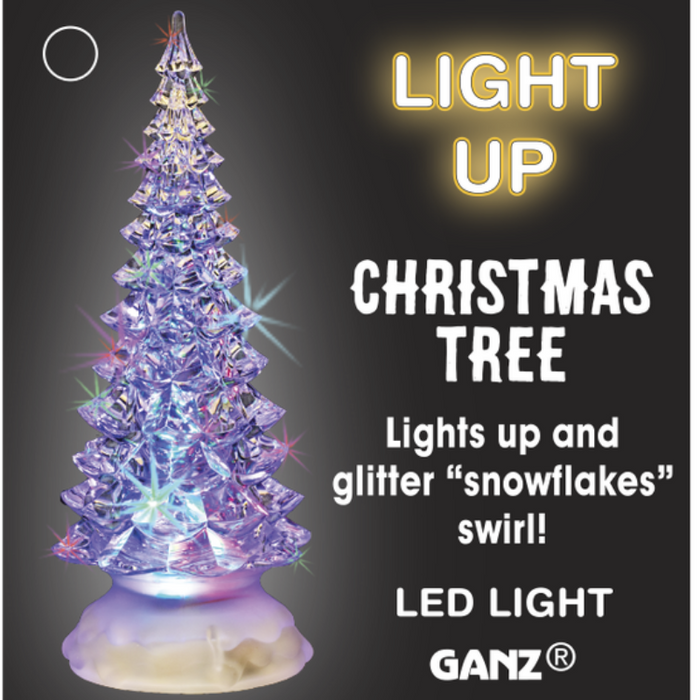 12" Light Up Glitter Christmas Tree