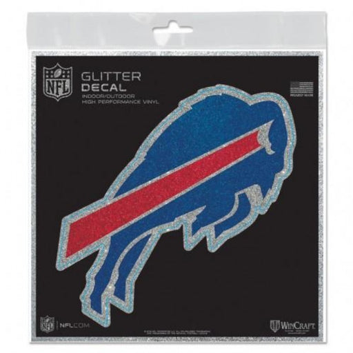 buffalo bills charging buffalo logo with a glitter border