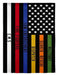 american flag with the various colors and the name of which stripe corresponds with which responder