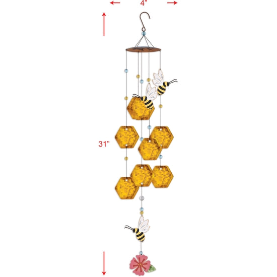 Honeybee & Honeycomb Wind Chime 31"