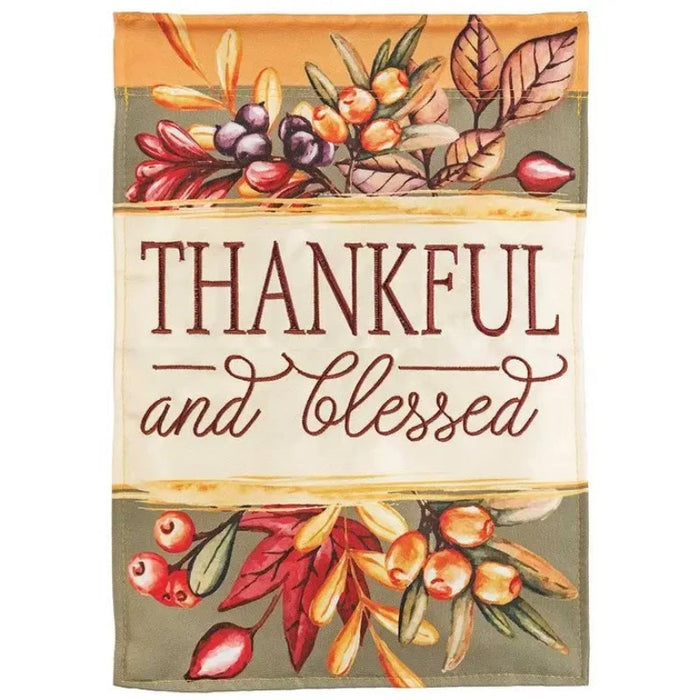 Thankful & Blessed Applique Banner Flag