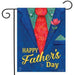 blue suit and red tie on the flag with the words "happy father's day"