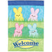 Welcome Bunnies Applique Banner Flag