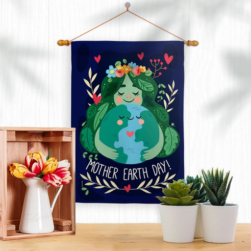 Our Mother Earth Garden Flag can be used indoors or outside, dowel not included