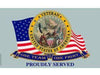 3x5 ft American Veteran Flag "Proudly Served" "One Team, One Fight"