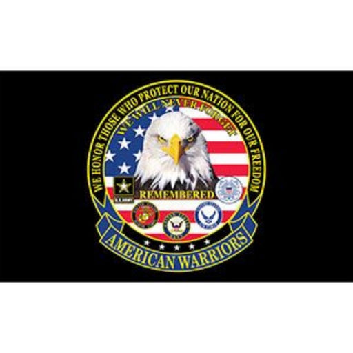 3x5' American Warriors Nylon Flag Made In USA