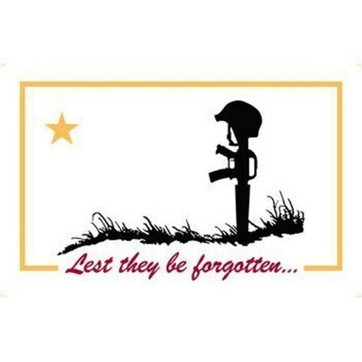 3X5 FT FLAG FOR THE FALLEN "lest they be forgotten"