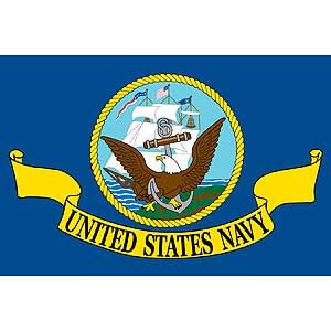 12x18" US Navy Logo Stick Flag design