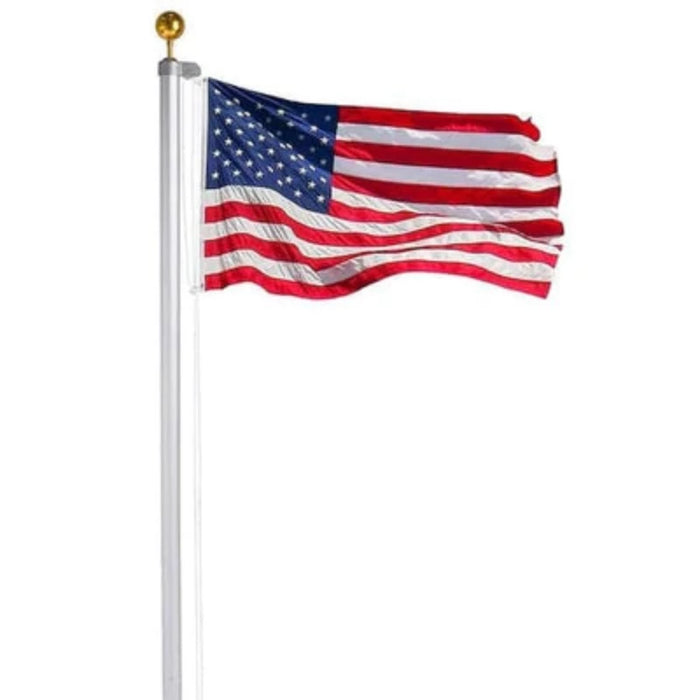 25'x3" White Single Piece Flagpole