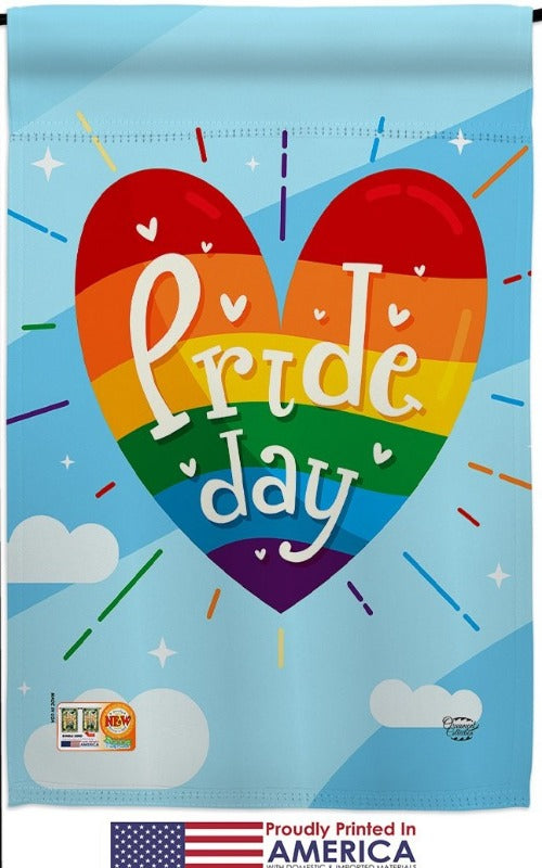 pride day heart banner flag