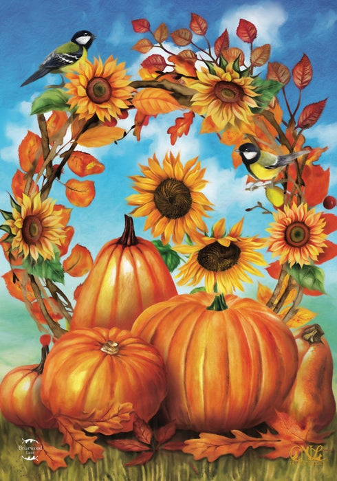 Autumn Wreath Still Life Garden Flag