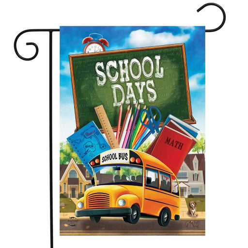 School Days Bus Garden Flag