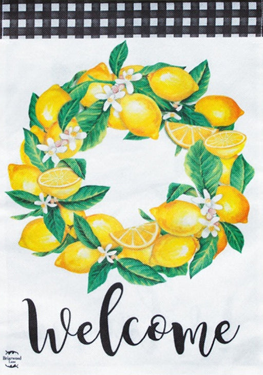 Lemon Wreath Burlap Banner Flag