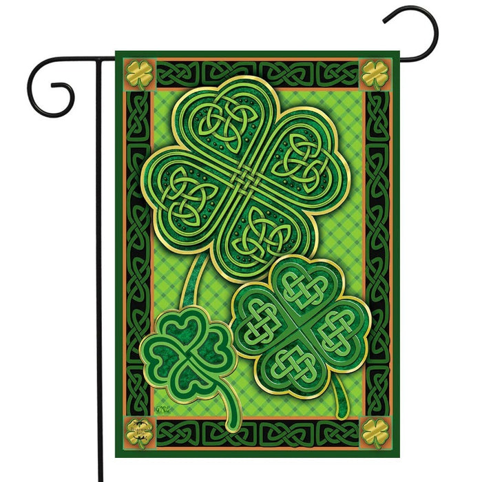 Celtic Shamrocks Decorative Garden Flag