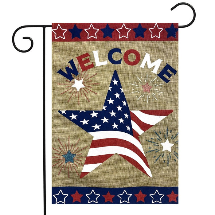 American Star Burlap Garden Flag