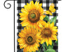 Checkered Sunflowers Garden Flag