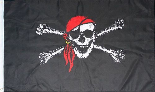 Red Scarf Pirate Polyester Flag
