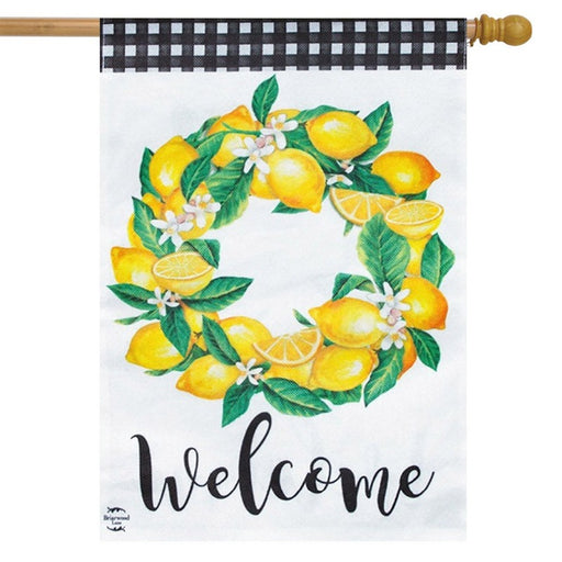 Lemon Wreath Burlap Banner Flag
