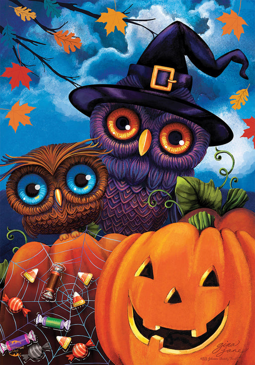 Happy Halloween Owls Banner Flag