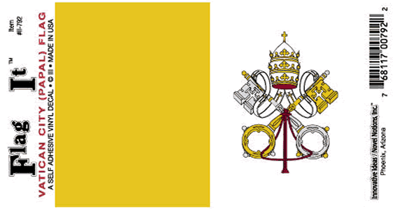 Papal Flag Sticker - Made in the USA