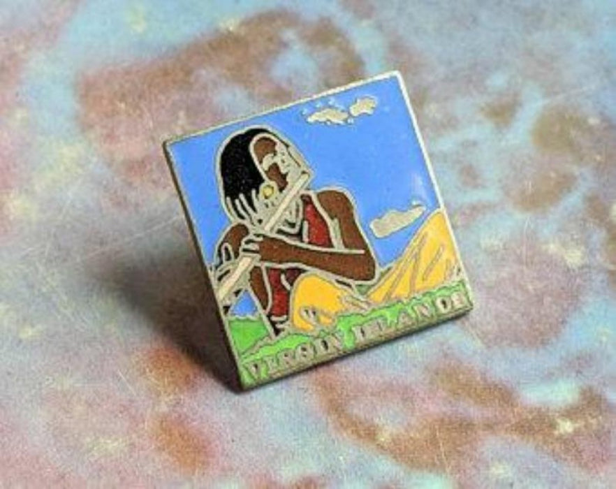 shaped US VIRGIN ISLANDS LAPEL PIN