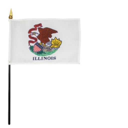 4x6" Illinois Stick Flag