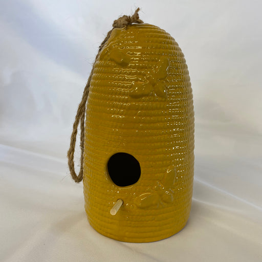 Ceramic Beehive Birdhouse - Wicker