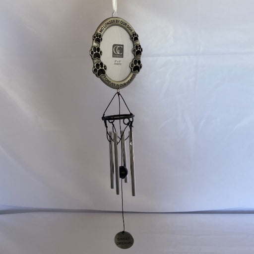 paw prints themed wind chime with photo frame