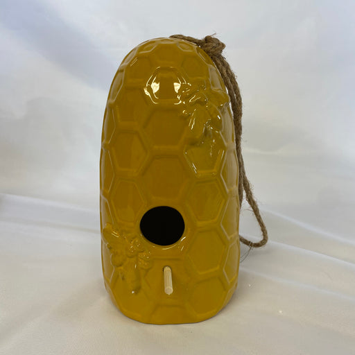 Ceramic Beehive Birdhouse - Tall Honeycomb