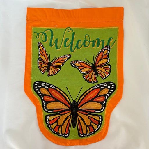 Monarch Butterfly Welcome Garden Flag