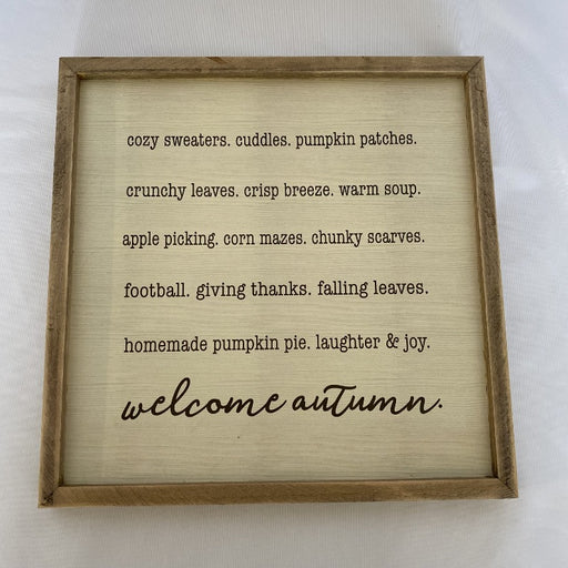 Welcome Autumn Framed Sign