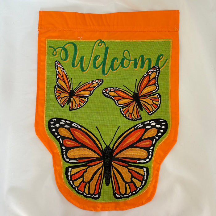 Monarch Butterfly Welcome Banner Flag