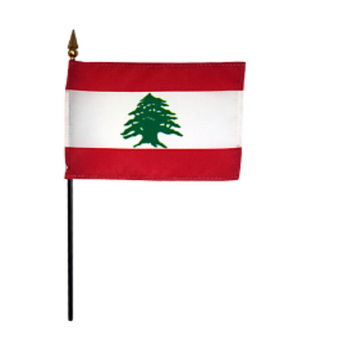 4x6" Lebanon Stick Flag
