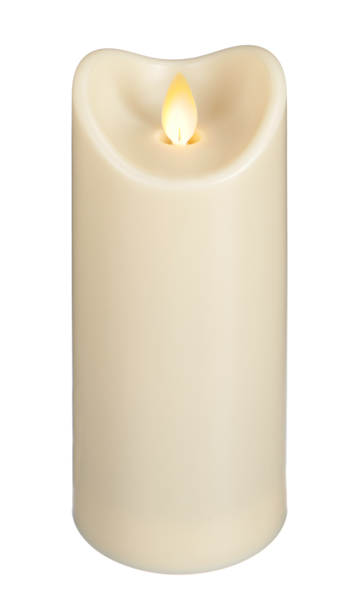 7" Ivory LED Water Resistant Resin Pillar Candle
