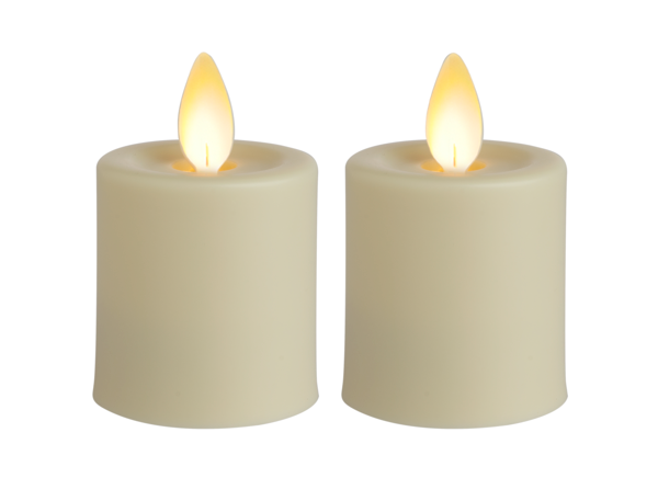 2" Ivory LED Water Resistant Resin Votive Candles (2 pc. set)