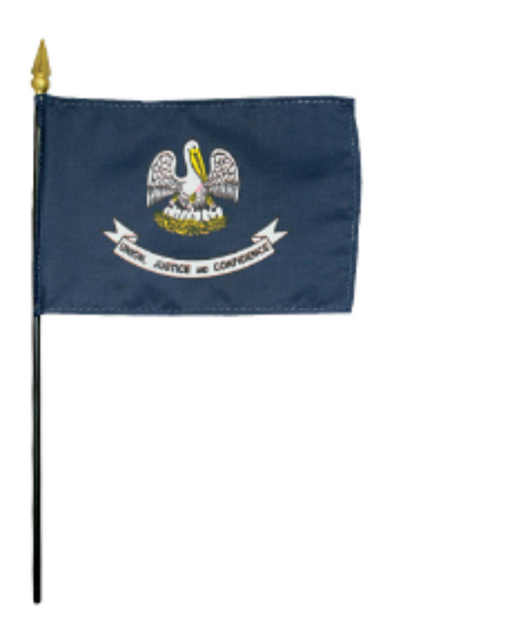 4x6" Louisiana Stick Flag