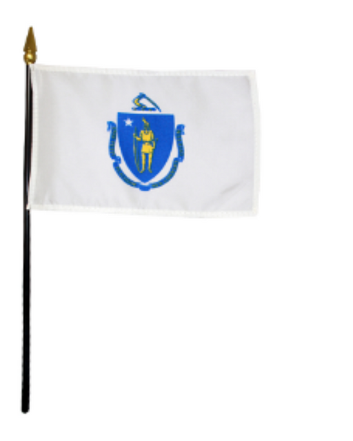 4x6" Massachusetts Stick Flag