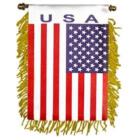 3x5" Mini USA Banner with Suction Cup