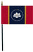 mississippi state flag on a black stick with gold spear
