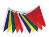 multi colored v shaped pennants on a string