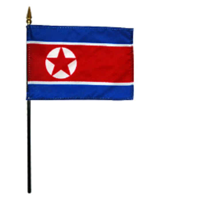 4x6" North Korea Stick Flag